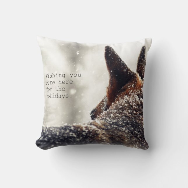German Shepherd Holiday Throw Pillow (Front)