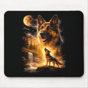 German shepherd howling to the moon meme 90s anima mouse pad
