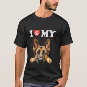 German Shepherd I Heart My Dog Funny Dog Lover T-Shirt