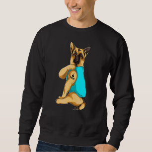 German Shepherd I Love Mum Tattoo Apparel Dog Mum  Sweatshirt