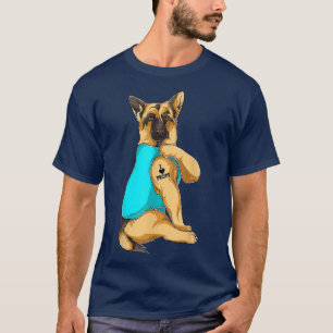 German Shepherd I Love Mum Tattoo Dog Mother's Day T-Shirt