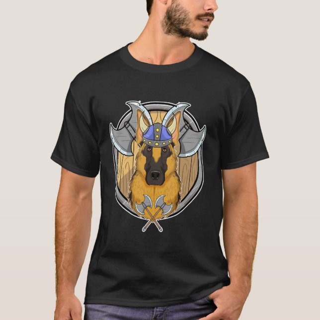 German Shepherd I Valhalla I Viking T-Shirt (Front)