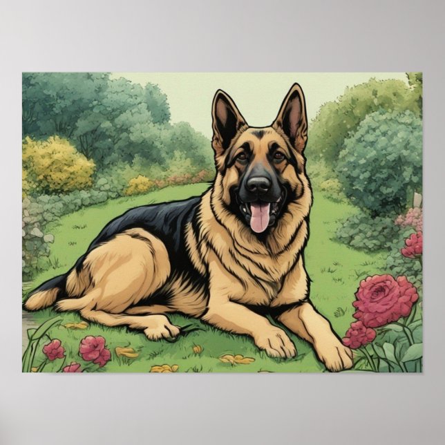 German Shepherd image Poster (Front)