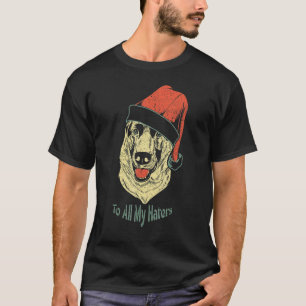 German Shepherd In A Santa Hat For Dog  Vintage T-Shirt