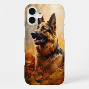 German Shepherd in Autumn iPhone 16 Plus Case
