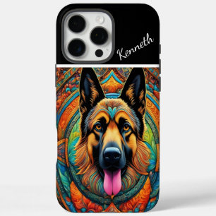 German Shepherd in Mandala iPhone 16 Pro Max Case
