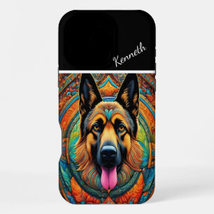 German Shepherd in Mandala iPhone 16 Pro Max Case