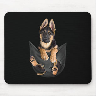 German Shepherd In Pocket T-Shirt Funny Dog Lover Mouse Pad
