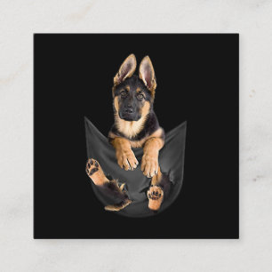 German Shepherd In Pocket T-Shirt Funny Dog Lover Square Business Card