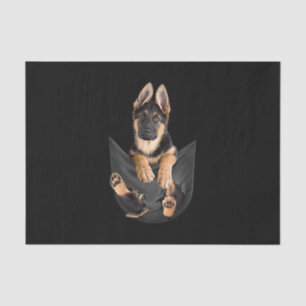 German Shepherd In Pocket T-Shirt Funny Dog Lover Tissue Paper