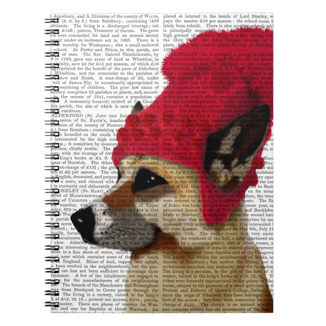 German Shepherd in Red Woolly Hat Notebook (Front)