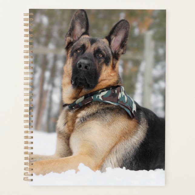 German Shepherd In Snow Planner (Front)