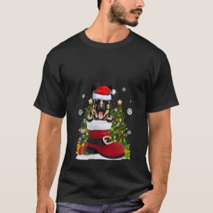 German Shepherd in the Shoe Santa Hat Ugly Christm T-Shirt