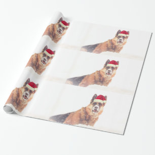 German Shepherd in the Snow Holiday Gift Paper