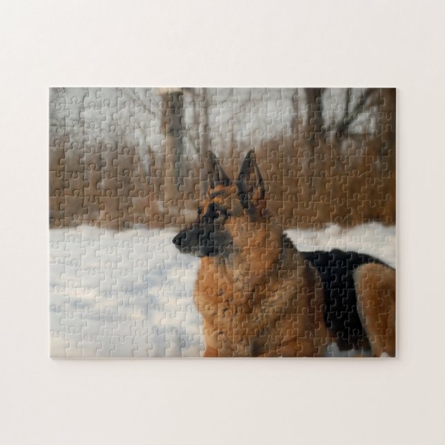 German Shepherd in the Snow Jigsaw Puzzle (Horizontal)