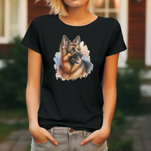 German Shepherd in Watercolor T-Shirt