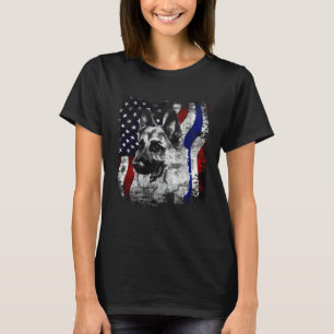 German Shepherd k9 American Flag Police Dog German T-Shirt
