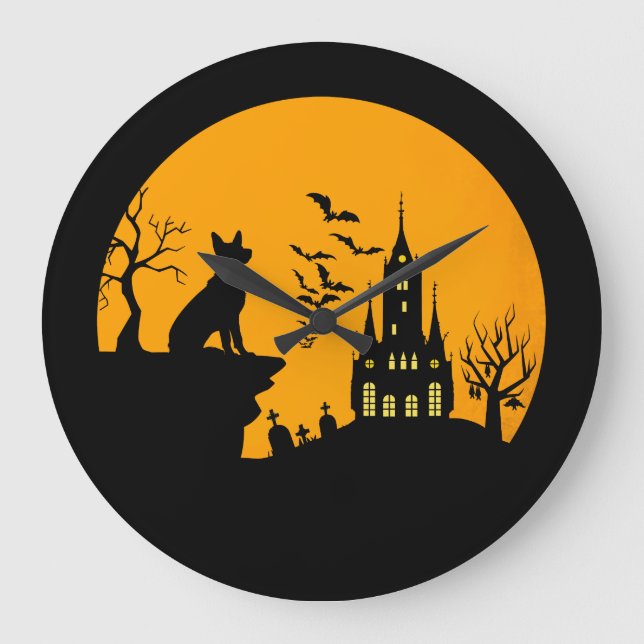 German Shepherd        Large Clock (Front)