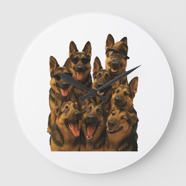 German Shepherd Large Clock (Front)