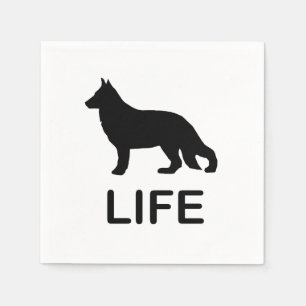 german shepherd life silhouette napkin