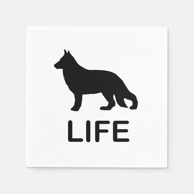 german shepherd life silhouette napkin (Front)