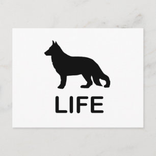german shepherd life with silhouette postcard