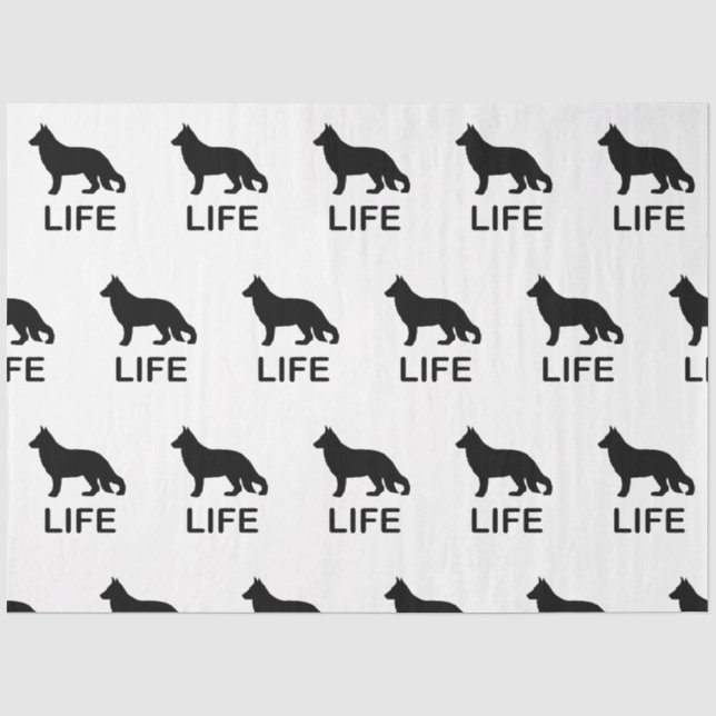 german shepherd life with silhouette tissue paper (Front)