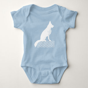 German Shepherd Loki Sailor’s Knot White Baby Bodysuit