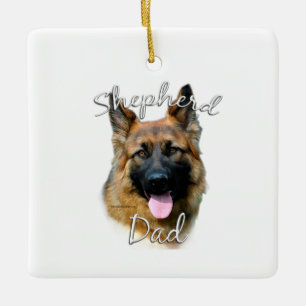 German Shepherd (longhair) Dad 2 Ceramic Ornament