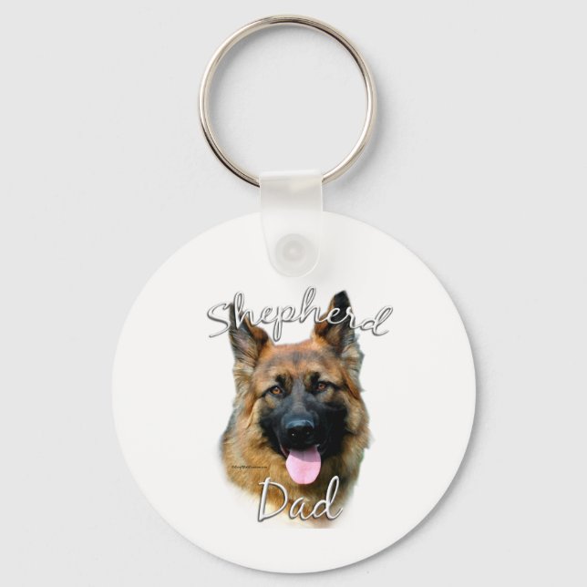 German Shepherd (longhair) Dad 2 Key Ring (Front)