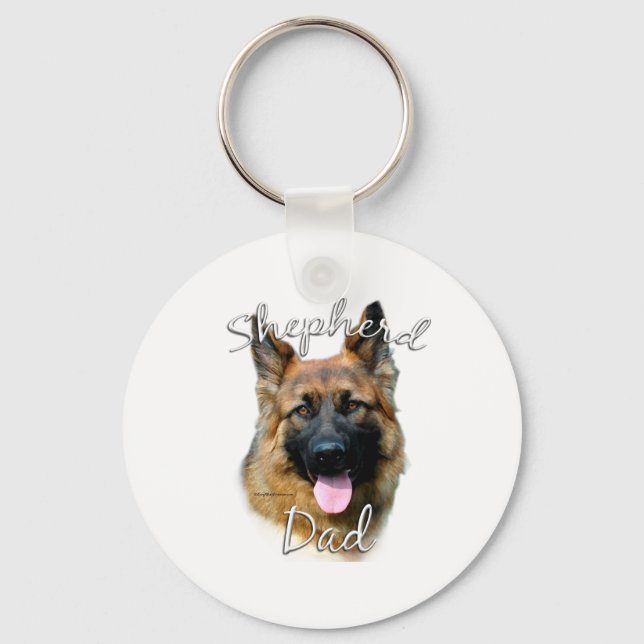 German Shepherd (longhair) Dad 2 Key Ring (Front)