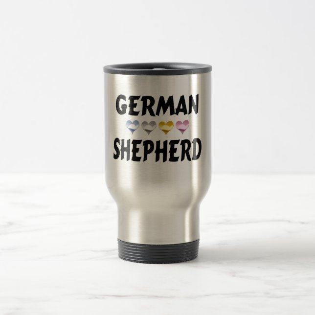 German Shepherd Love Heart Travel Mug (Center)