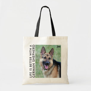 German Shepherd Lover Dog Mum Custom Dog Photo Tote Bag