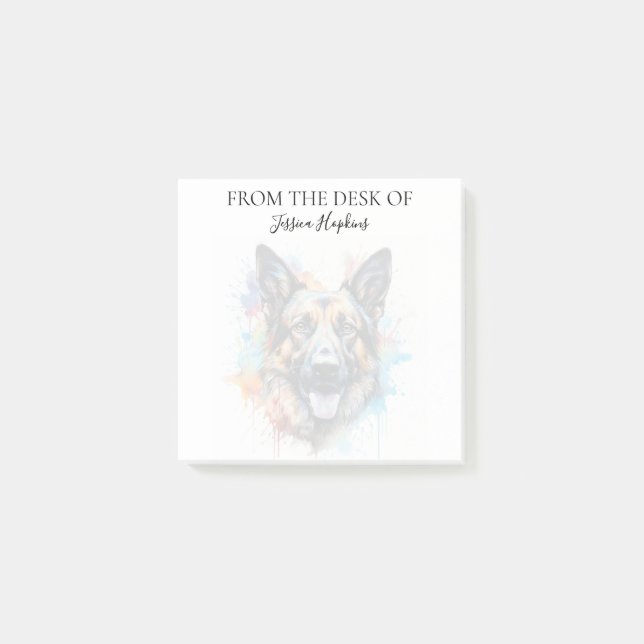 German Shepherd Lover Monogrammed Dog Post-it Notes (Front)