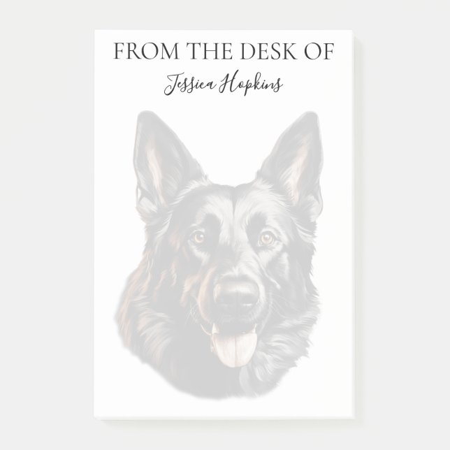 German Shepherd Lover Monogrammed Dog Post-it Notes (Front)