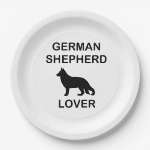 german shepherd lover paper plate
