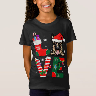 German Shepherd Lover Santa Claus Christmas Dogs P T-Shirt