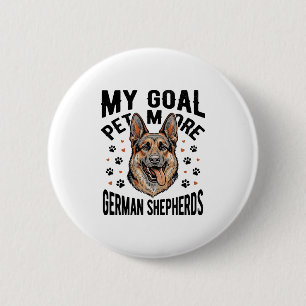 German Shepherd Lover Shirt with Vintage Engraved  6 Cm Round Badge