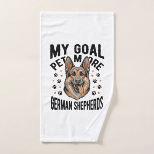German Shepherd Lover Shirt with Vintage Engraved Hand Towel