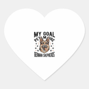 German Shepherd Lover Shirt with Vintage Engraved Heart Sticker
