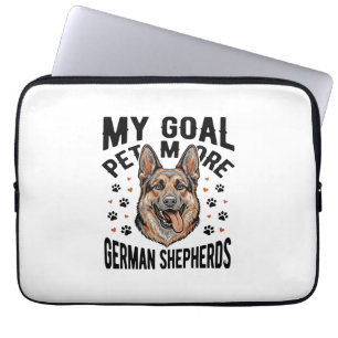 German Shepherd Lover Shirt with Vintage Engraved Laptop Sleeve