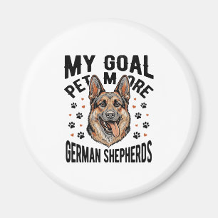 German Shepherd Lover Shirt with Vintage Engraved Magnet