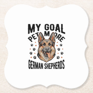 German Shepherd Lover Shirt with Vintage Engraved Paper Coaster