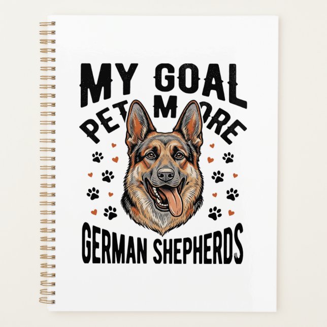 German Shepherd Lover Shirt with Vintage Engraved  Planner (Front)