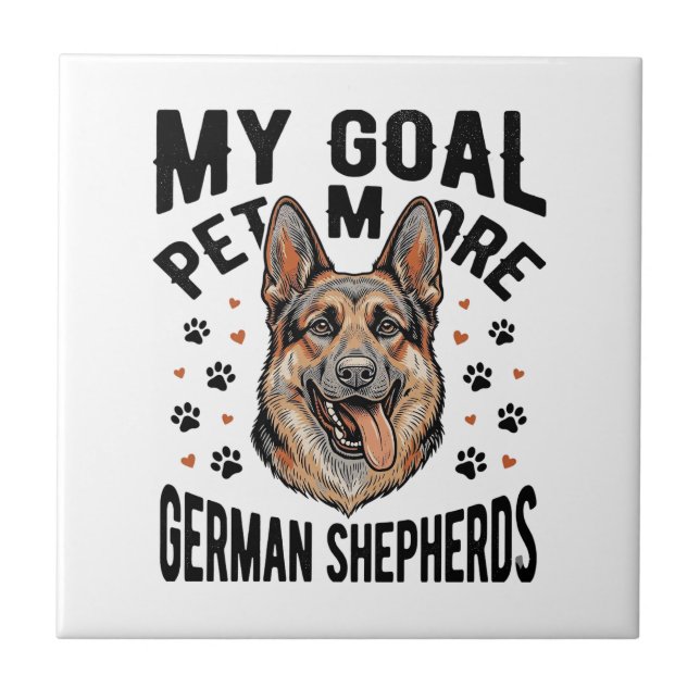 German Shepherd Lover Shirt with Vintage Engraved  Tile (Front)