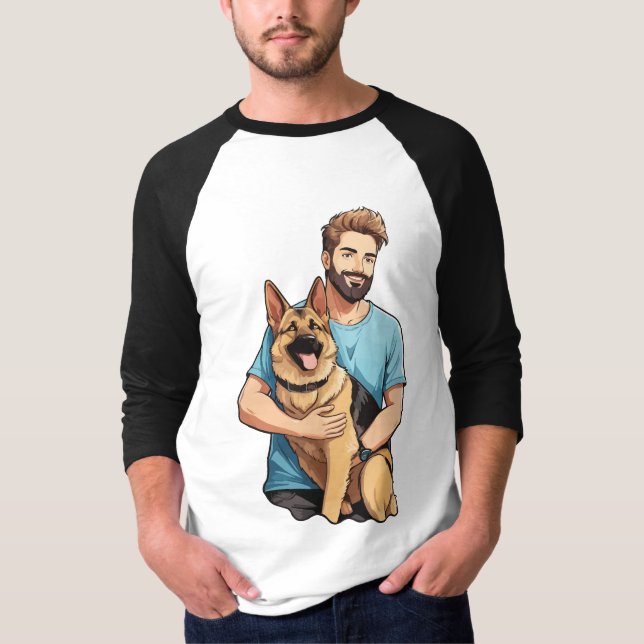 German Shepherd Lover Sleeve Raglan T-Shirt (Front)