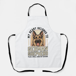 German Shepherd Lover Vintage Engraving Funny Dog Apron