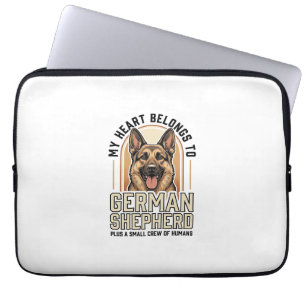 German Shepherd Lover Vintage Engraving Funny Dog  Laptop Sleeve