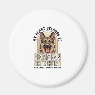 German Shepherd Lover Vintage Engraving Funny Dog Magnet