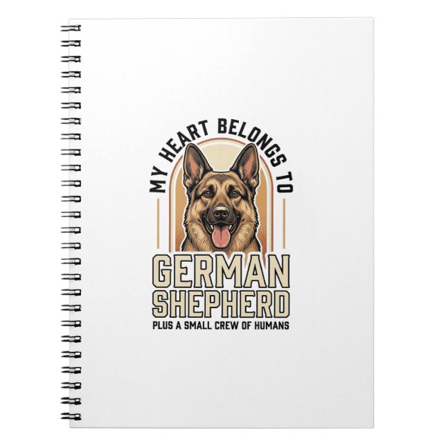 German Shepherd Lover Vintage Engraving Funny Dog  Notebook (Front)